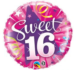 Sweet 16 Round Foil Pink Balloon 46cm